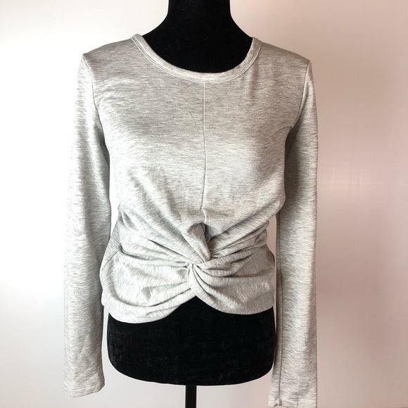 Drew Twist Top Sweatshirt Sweater Grey Super Soft - Picture 2 of 7